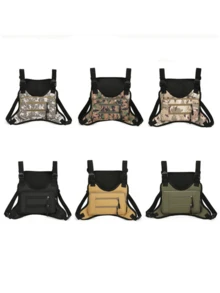 1 件男女通用时尚迷彩胸包背包，适合青少年 - 彩色 - 查看 2