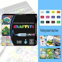 1 支大容量、颜色重叠的直液型丙烯酸记号笔，适用于艺术绘画、绘画和涂鸦 - 款式1 - 查看 8