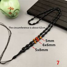 1Pc Natural Crystal Obsidian Sweater Chain Rope, Men's And Women's Fashion Beaded Necklace Sling, All Hand-Woven, Black Transfer Beads Fashion Beaded Rope,DIY Pendant Accessories, Family Gifts, Christmas And Various Holiday Party Gifts, Crystal Gifts - Black - View 26