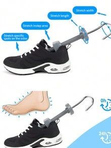 1 对塑料鞋撑，可调节男女通用鞋撑 - 灰色 - 查看 2