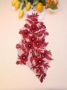 زخرفة لتطريز الأزهار والأوراق الملونة بالكريستال مقاس 36 سم طول x 19 سم عرض لمشاريع الخياطة DIY - متعدد الألوان - مشاهدة 4