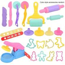 34 件儿童彩泥工具套装，各种形状的彩泥切具和擀面杖（随机颜色/图案/款式） - 彩色 - 查看 7