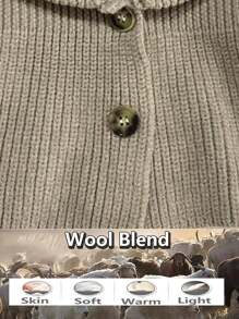 1 件女士秋冬羊毛混纺纯色针织帽带调节钮，拉法帽两用保暖无檐小便帽 - 多色 - 查看 10