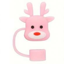 1/6pcs Christmas Silicone Straw Toppers, Santa Claus, Snowman, Christmas Stocking, Christmas Tree, Deer, Star, Reusable 10mm Straw Covers, Christmas & - Multicolor - View 18