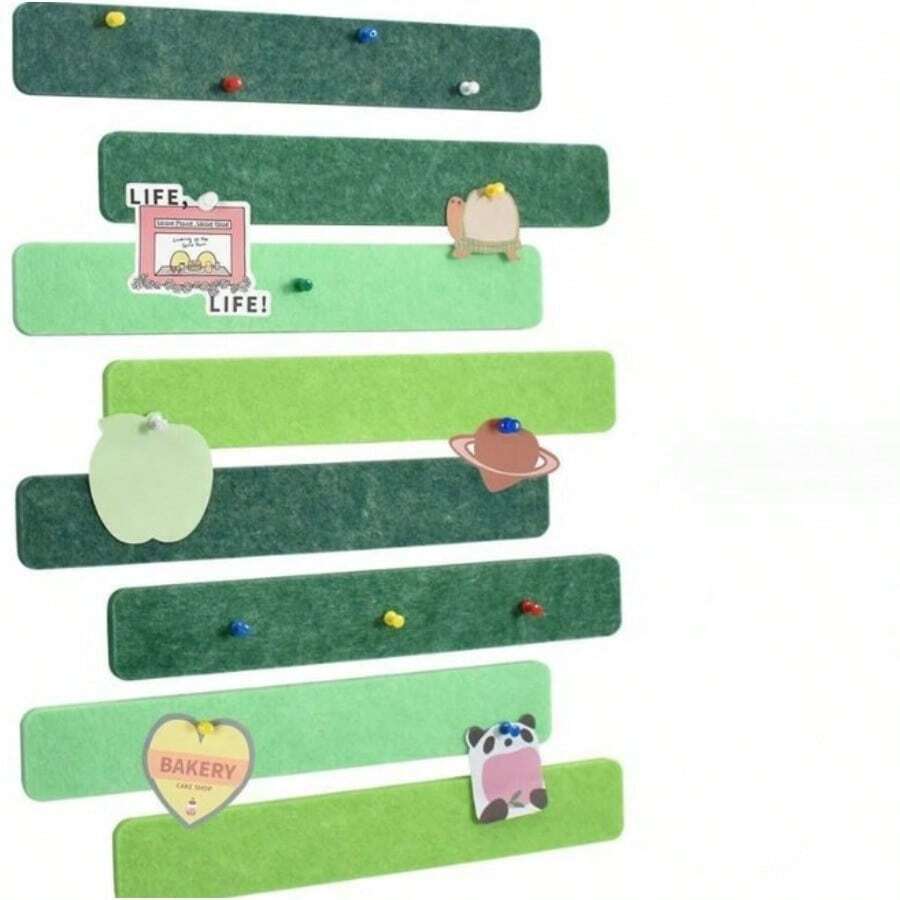 8 件/套加厚毛毡留言板条，办公室备忘装饰条，带自粘毛毡便签 - 粉紅白系8片 - 查看 1