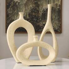 Trio Of Stylized Vases - Beige - View 2