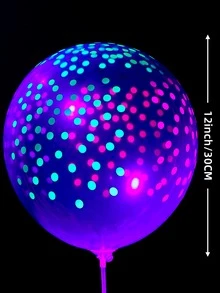 100 quả bóng bay cao su trong suốt nhiều màu dày 12 inch phát sáng trong bóng tối - Bao gồm các thiết kế hình ngôi sao, trái tim, chấm bi cho sinh nhật, tiệc tùng, trang trí - Trong sáng - Xem 2