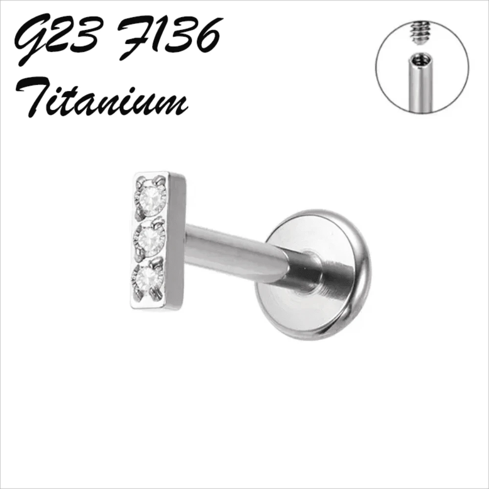 1 chiếc khuyên xỏ khuyên Labret bằng hợp kim titan cấp cấy ghép 16G - Không gây dị ứng, không chứa niken, bền và thoải mái - Hoàn hảo cho vết cắn ở môi, sụn, xoắn ốc, ốc xà cừ và rắn - Bạc - Xem 1