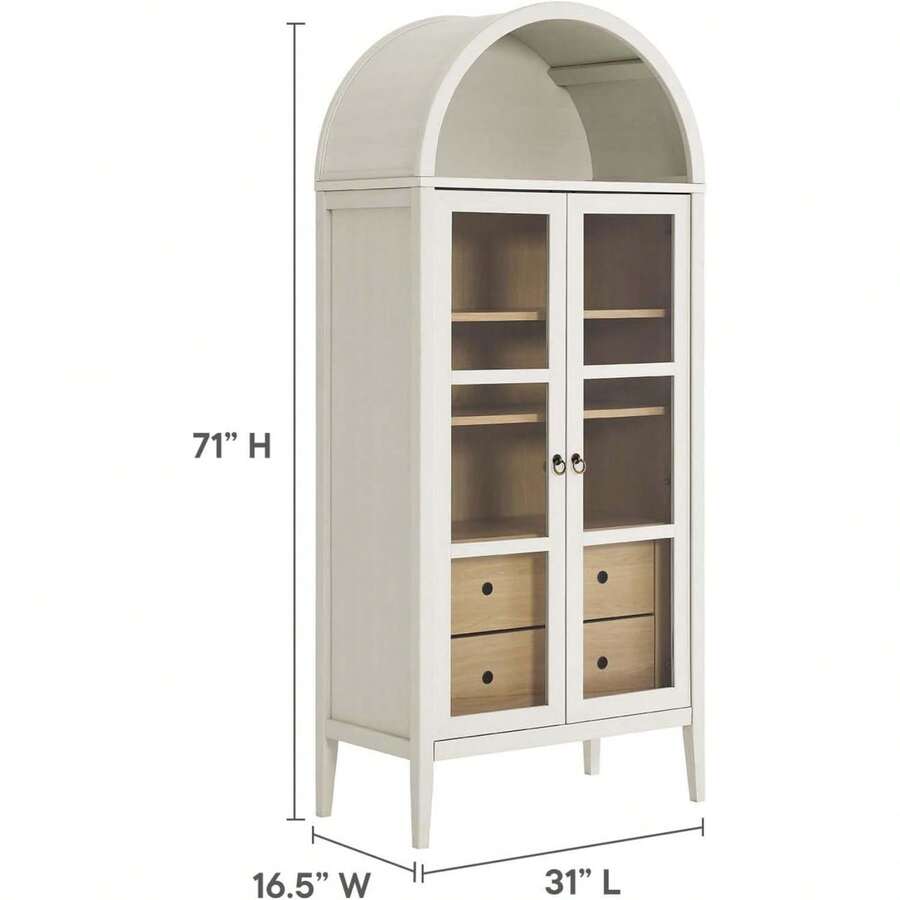 Tall Arched Storage Display White Oak SHEIN Brasil
