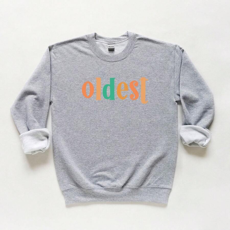 Oldest Colorful | Youth Graphic Sweatshirt - Màu Xám nhạt - Xem 1