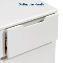 Drawer Dresser  Bedroom, Sturdy 6 Storage Drawer Chest Of Drawers,Dresser With Smooth Metal Rail For Living Room, Bedroom, Room Deocr,White - trắng - Xem 9