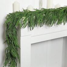 Bengala de pinho Norfolk de 190 cm, guirlanda de pinho de inverno com toque real, bengala artificial verde para mesa de jantar, capa, parede, decoração de Natal interna e externa