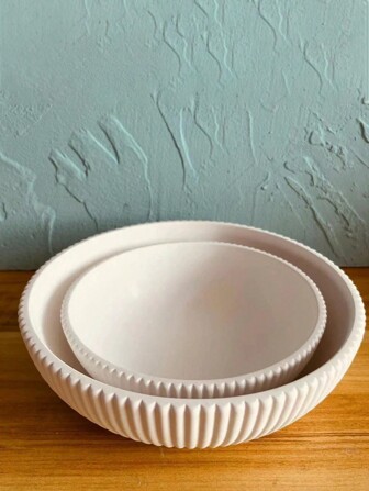 2 件大/小条纹硅胶模具，DIY 水果盘烛台蜡熔模，大储物碗装饰环氧树脂模具