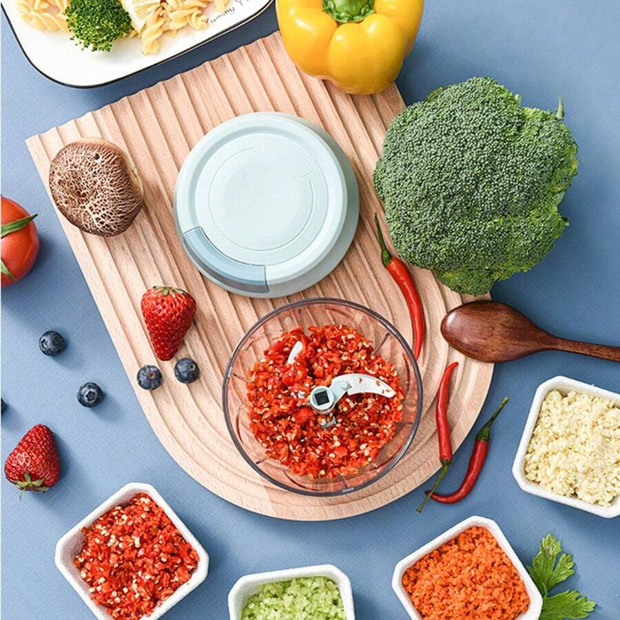 1pc Garlic Press Mincer Tool, Kitchen Mini Garlic Grinder, Manual Garlic Crusher, Small Food Processor For Fruits, Garlic, Ground Meat & Baby Food - Multicolor - View 1