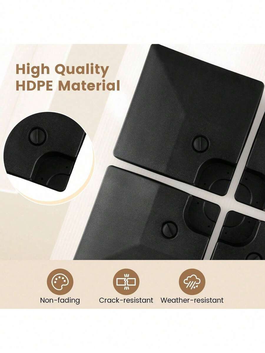 4PCS 20L Fillable Umbrella Base Stand Patio Offset Cantilever Umbrella