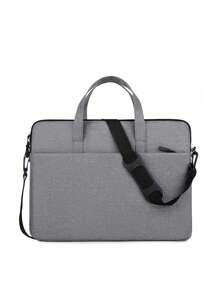 Customize Your Exclusive Embroidered Text Laptop Shoulder Bag, 14 Inch Laptop Or Tablet, Made Of Stylish, Waterproof Fabric, Lightweight Top Loading Machine, Business, Leisure Or School Solid Color, Simple And Elegant Laptop And Tablet Bag, Protective Bag, Laptop Large Capacity Storage Bag, Portable Travel, Work Commuting, Student Class Laptop Storage