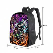 Youth Backpack Children's Anime Tanjiro Prints Top Design New Kids Fashion - 黑色 - 查看 2