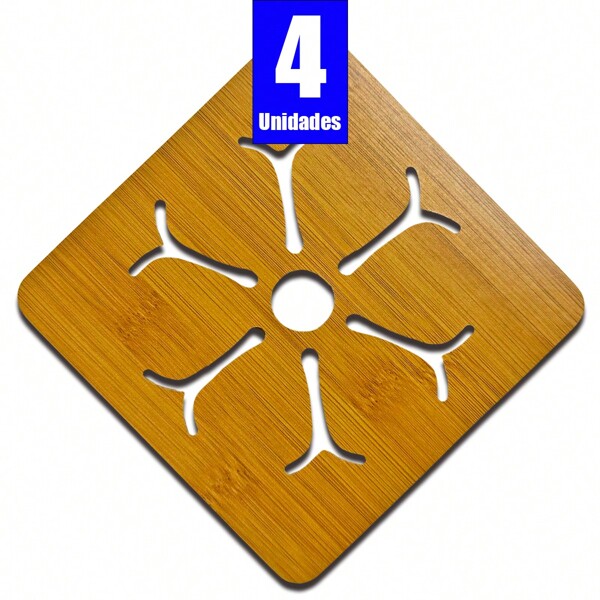 KIT 4 Descansos de Panela Proteção Mesa Panelas descanso de panela MDF