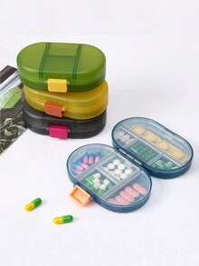 1 个紧凑型医药盒，分成多个隔层，便携式翻盖，8 隔层便携式七天小医药盒，一周大容量医药盒，旅行配件露营医疗应急包药盒药丸盒药丸收纳盒药丸容器药品收纳盒药品储存 - 彩色 - 查看 2