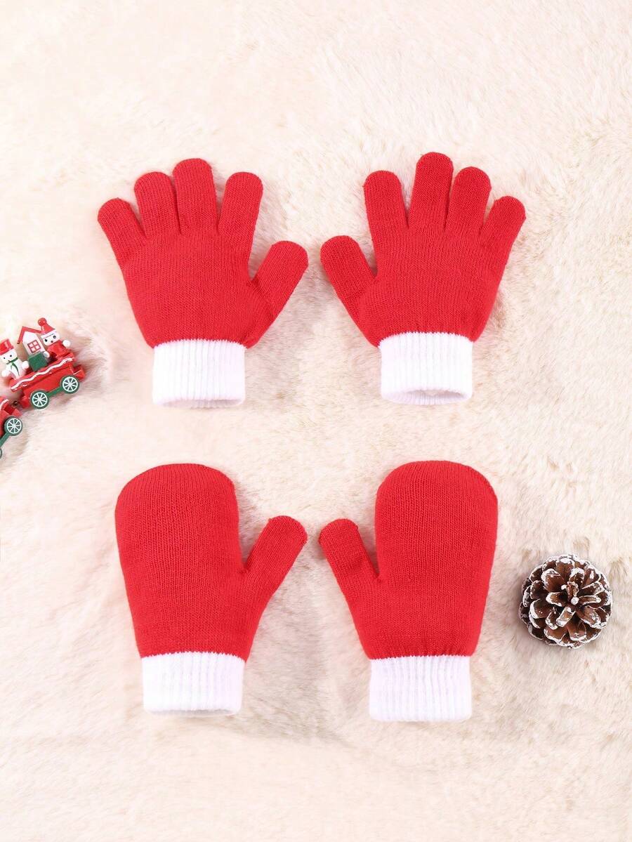 2 Pairs Century Star Toddler Mittens Kids Winter Gloves Knitted Warm Magic Mittens For Boys Girls Thermal Lined Gloves - Multicolor - View 1