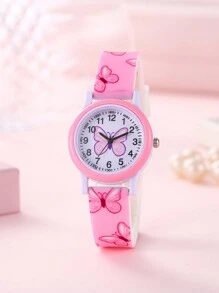 Fashionable New Shell Cartoon Print Butterfly Design Kids/Teens Learning Watch - one-size - View 14
