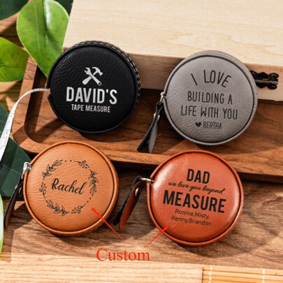 Fita métrica com nome personalizado, fita métrica de couro, fita retrátil, fita flexível, fita métrica de bolso, presente para o pai, presente prático, presentes de Natal de volta às aulas