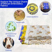 1 件 5 码/180 英寸非洲可溶性花卉刺绣面料、蕾丝绣花布、设计师 DIY 服装面料、43.3 英寸宽、36/108/180 英寸长（105gsm） - 彩色 - 查看 5