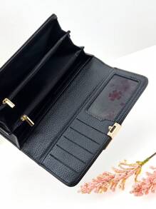 New Women's Soft PU Black Fashion Casual Large Capacity Multi-Function Handbag Card Holder Document Organizer Convenient Carry Suitable For Christmas Gifts Gift Thanksgiving Vintage Gifts For Women Wallet Purse Wallet Long Wallet - Black - View 6