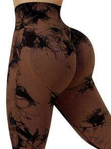 5 Piece Workout Leggings Sets For Women, Gym Scrunch Butt Butt Lifting Seamless Leggings - 藍+灰+紅+棕+紫 - 查看 3