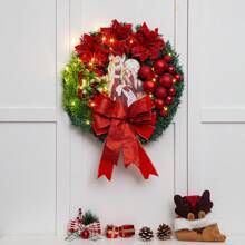 1 Pc Novos Enfeites de Natal Cena Decoração Adereços Jesus Guirlanda de Natal Porta Pendurada, Enviar Amigos, Enviar Presentes para a Família