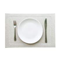 millianess Bộ 4 miếng lót đĩa rỗng cao cấp màu be/xanh navy/xám đậm/kaki, phong cách tối giản hiện đại, toàn bộ bằng polyester, hình chữ nhật 30cm*45cm, dệt trơn, hai mặt, phù hợp cho bàn ăn trong nhiều dịp khác nhau. Bộ 6 miếng lót đĩa rỗng cao cấp màu be/xanh navy/xám đậm/kaki, phong cách tối giản hiện đại, toàn bộ bằng polyester, hình chữ nhật 30cm*45cm, dệt trơn, hai mặt, phù hợp cho bàn ăn trong nhiều dịp khác nhau. - trắng - Xem 1