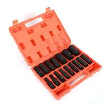 WUPYI Juego de llaves de vaso de 16 piezas, tuercas para vehículos, tuercas de impacto largas, 1/2"