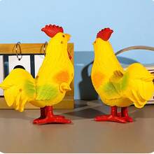 1 件抗压力趣味发条公鸡玩具，逼真的动物颜色随机发送 - 彩色 - 查看 5