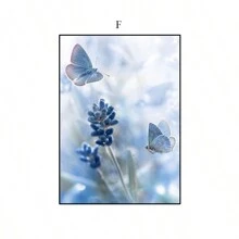 YIKES 1 pièce Murale en canevas florale bleue et blanche, pissenlit, pivoine, orchidée, affiche et impression de plante à fleurs, cadeau idéal pour la décoration moderne d'une salle de séjour et de la maison, sans cadre
