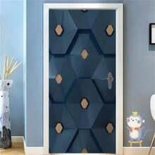 Custom Modern Refrigerator Door Sticker PVC 3D DIY Self-Adhesive Abstract Fashion WallpaperBedroom Kitchen Bathroom Entrance Living Room Art Poster Mural Stickers Home Personalised Stickers