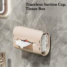 قطعة واحدة حامل منشفة ورقية بكوب شفط، علبة مناديل بلاستيكية مبتكرة، استخدام منزلي بسيط، حامل منشفة ورقية بكوب شفط متعدد الاستخدامات بدون ثقب للحمام، علبة ورق إبداعية للغرفة المعيشية، حامل منشفة ورقية بكوب شفط مثبت على الحائط، منظم منشفة ورقية مطاطي رقيق