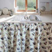 Printed Kitchen Curtain For Counter Sink 1.50m X 0.80cm Without Eyelets - Khaki - View 3
