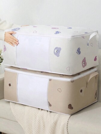 1st schattige beer kinderkamer beddengoed opbergzak, grote capaciteit kleding speelgoed verpakking verhuizen stofdicht vochtbestendige tas