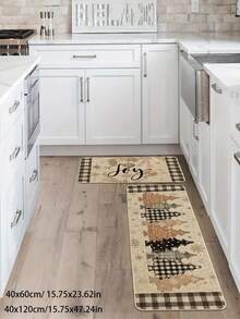 1pc Tapete de árvore de Natal, Tapete de cozinha Feliz Natal, Enfeites/Decorações de Natal, Tapete Feliz Natal, Tapete de véspera de Natal, Tapete de festa, Presentes de Natal para a mãe, Leve e leve, é recomendado comprar Tapete antiderrapante Fixo nos EUA