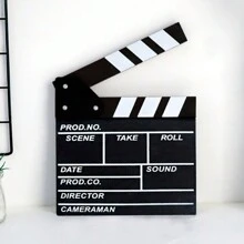 1pc Wooden Movie Clapperboard Accessory - Creative Desk Decor, Photography Prop, Room/Home/Holiday Decoration, Suitable For Indoor And Outdoor Use
