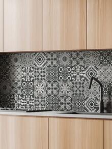 SUPSTICKER 1 Cuộn Miếng Dán Nhà Bếp Phong Cách Bohemian Cổ Điển, Chống Thấm Nước, Chống Dầu, Chống Mài Mòn, Dễ Vệ Sinh, Chịu Nhiệt Độ Cao, Bóc Và Dán, Có Thể Tháo Rời, Có Thể Dán Vào Phòng Khách, Phòng Ngủ, Nhà Bếp Và Phòng Tắm, Cải Tạo, Trang Trí, Có Ba Kích Thước: 11,81X47,24 inch/11,81X94,49 inch/11,81X141,73 inch - Nhiều màu - Xem 10