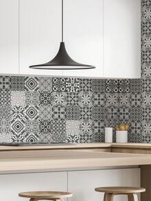 SUPSTICKER 1 Cuộn Miếng Dán Nhà Bếp Phong Cách Bohemian Cổ Điển, Chống Thấm Nước, Chống Dầu, Chống Mài Mòn, Dễ Vệ Sinh, Chịu Nhiệt Độ Cao, Bóc Và Dán, Có Thể Tháo Rời, Có Thể Dán Vào Phòng Khách, Phòng Ngủ, Nhà Bếp Và Phòng Tắm, Cải Tạo, Trang Trí, Có Ba Kích Thước: 11,81X47,24 inch/11,81X94,49 inch/11,81X141,73 inch - Nhiều màu - Xem 11