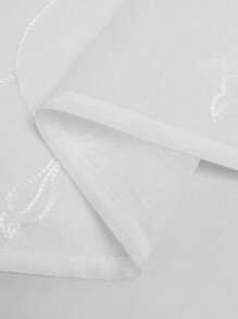 2 Stück weiße transparente Vorhänge mit salbeigrünem Blumenmuster, Ösenfalten, halbtransparent, geeignet für Schlafzimmer, Wohnzimmer, Balkon, Land-, Farmhaus-Stil