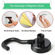黑色磁性挂钩，25 磅强力重型巡航磁铁 S 型挂钩，适用于悬挂、小木屋、烧烤架、厨房、车库、工作场所和办公室等最佳礼物 - 彩色 - 查看 4