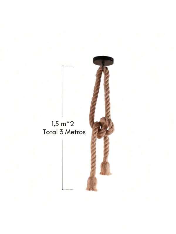 Pendente Soquete Corda Rustico 1M 1,5M 2M Unitário Duplo Retro Rústico Vintage Bocal E27