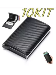 10 Units Carbon Fiber Wallets Card Holder Men's Brand Black Magic Triple Leather Promotion - Nhiều màu - Xem 1