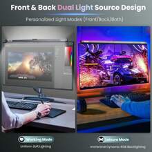 Đèn màn hình máy tính 16 inch, điều khiển cảm ứng, thanh đèn bảo vệ mắt cho màn hình hiển thị với 3 chế độ nhiệt độ màu và chức năng làm mờ vô cấp, đèn màn hình LED đọc sách điện tử có tay xoay, cấp nguồn qua USB, không chói, dùng cho bàn làm việc/văn phòng/gia đình/chơi game - Một cỡ - Xem 8