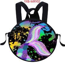 美人鱼背包，卡通风格，可爱圆形斜挎包，时尚背包，便携露营包，时尚休闲包，圣诞节，感恩节，秋季旅行，冬季钱包礼物，节日，电脑，运动包，圣诞礼物，圣诞快乐，男士包，男士包，旅行包，大学包，学校包，大学生，书包，大容量，多功能，时尚，实用，男士礼物，度假，趣味礼物，男士礼物 - 彩色 - 查看 13