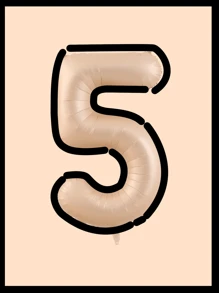 10pcs/Set 40inch (Approx. 101cm) Huge 0-9 Number Cartoon Balloons, Cartoon Balloons, Black & White Balloons, Aluminum Foil Polyester Balloons, White/Pink/Light Blue/Caramel/Cream/Cow Print Foil Balloons, For Birthday Party Decorative Balloon Props - Multicolor - View 13