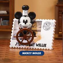 Miniso Serie di figurine in scatola cieca con francobolli vintage Disney, in materiale PVC con bordi in lamina d'oro e repliche di personaggi classici, perfette per collezionare, decorare e come memorabilia per fan (1 pezzo, consegna casuale)